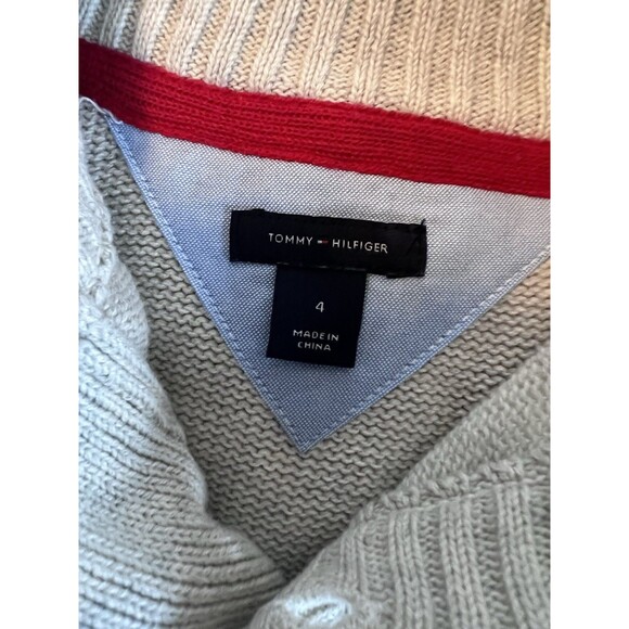 Tommy Hilfiger Quarter Button Sweater Elbow Pads Cozy Minimal Boys Kids Size 4 - Picture 5 of 5